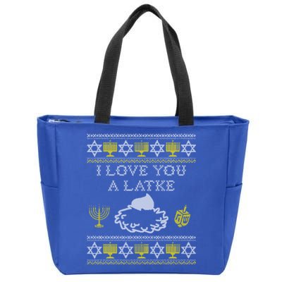 I Love You A Latke Great Gift Funny Chanukah Funny Gift Hanukkah Great Gift Zip Tote Bag