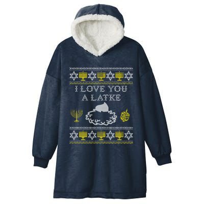 I Love You A Latke Great Gift Funny Chanukah Funny Gift Hanukkah Great Gift Hooded Wearable Blanket