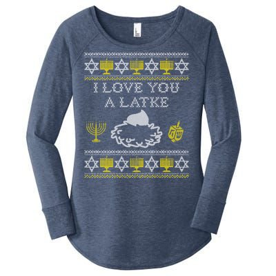 I Love You A Latke Great Gift Funny Chanukah Funny Gift Hanukkah Great Gift Women's Perfect Tri Tunic Long Sleeve Shirt