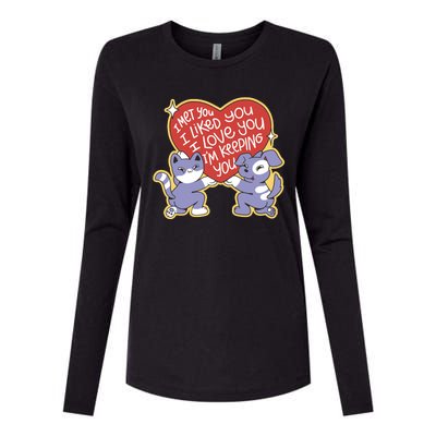 I Love You Heart Quote Cute Gift Womens Cotton Relaxed Long Sleeve T-Shirt