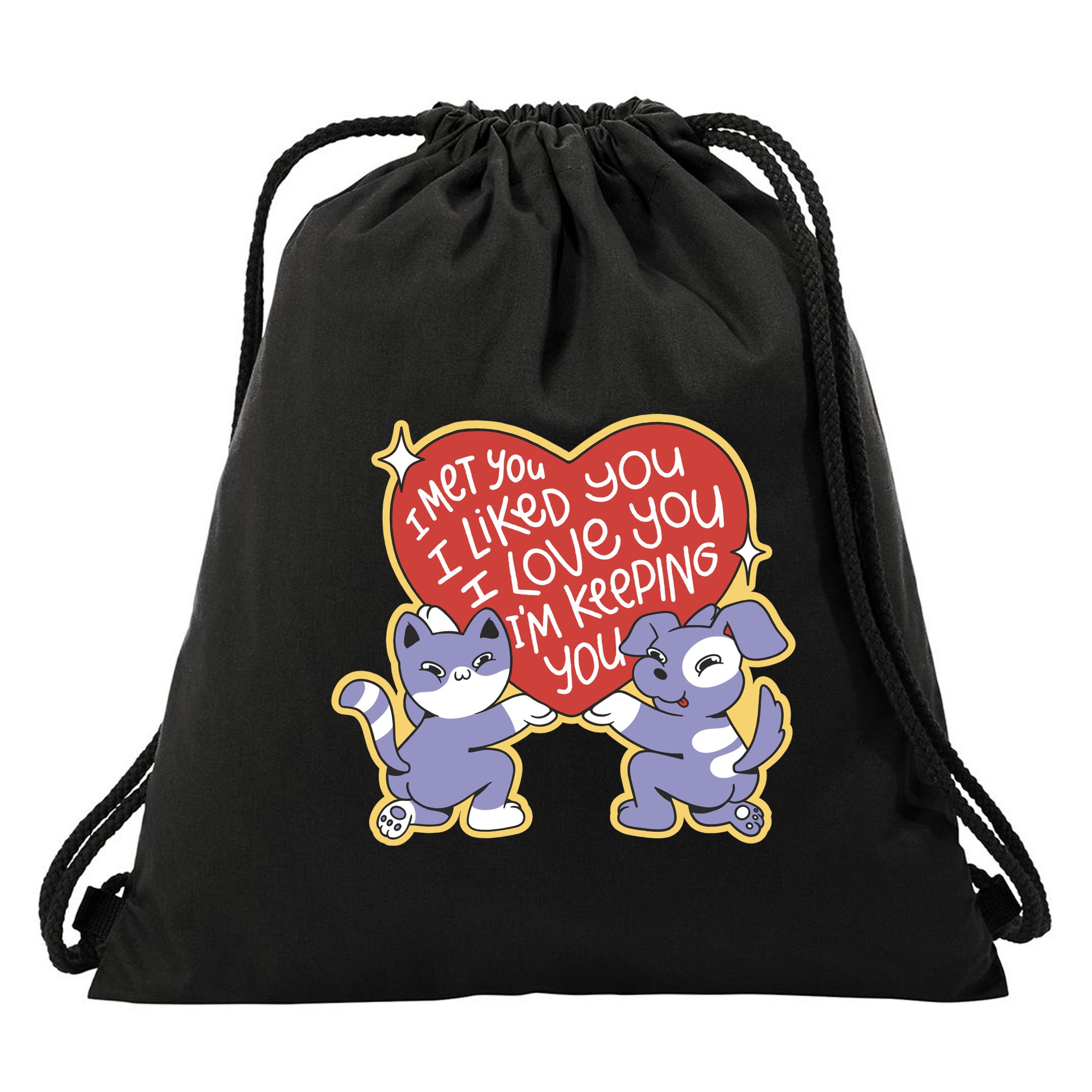 I Love You Heart Quote Cute Gift Drawstring Bag