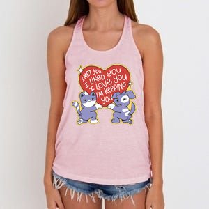 I Love You Heart Quote Cute Gift Women's Knotted Racerback Tank