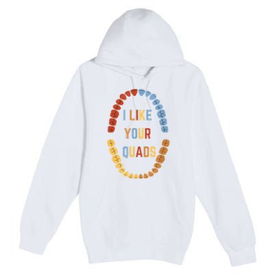 I Like Your Quads Funny Dentist Dental Assistant Premium Pullover Hoodie