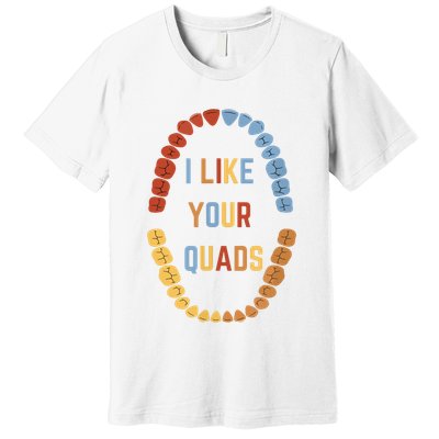 I Like Your Quads Funny Dentist Dental Assistant Premium T-Shirt