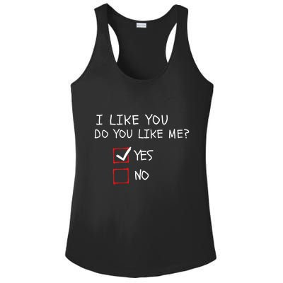 I Like You Do You Like Me Yes Or No Cute Conversation Starter Romantic Humor Ladies PosiCharge Competitor Racerback Tank