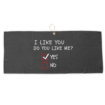 I Like You Do You Like Me Yes Or No Cute Conversation Starter Romantic Humor Large Microfiber Waffle Golf Towel