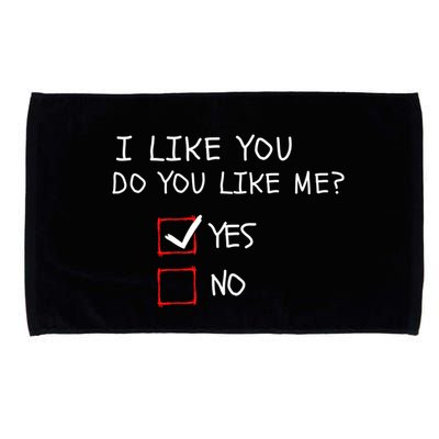 I Like You Do You Like Me Yes Or No Cute Conversation Starter Romantic Humor Microfiber Hand Towel