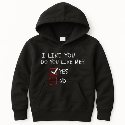 I Like You Do You Like Me Yes Or No Cute Conversation Starter Romantic Humor Kids Hoodie