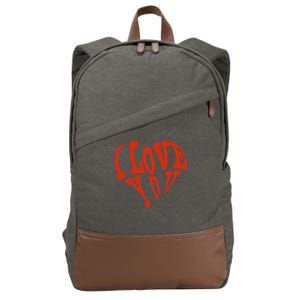 I Love YOU Heart Lovely Nerd Funny Fun4m3 ILove4m3 Premium Cotton Canvas Backpack