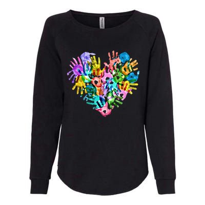 I Love You Hand Sign Language Heart Puzzle Autism Awareness Great Gift Womens California Wash Sweatshirt