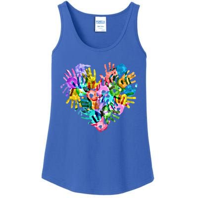 I Love You Hand Sign Language Heart Puzzle Autism Awareness Great Gift Ladies Essential Tank