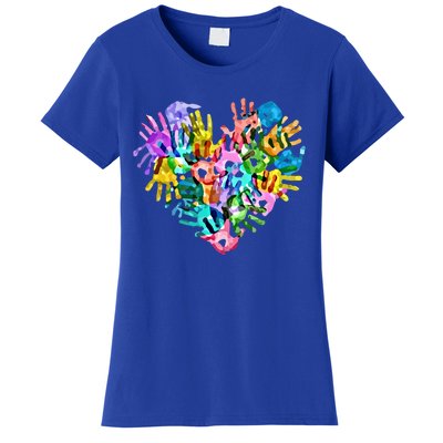 I Love You Hand Sign Language Heart Puzzle Autism Awareness Great Gift Women's T-Shirt