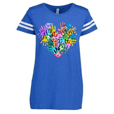 I Love You Hand Sign Language Heart Puzzle Autism Awareness Great Gift Enza Ladies Jersey Football T-Shirt