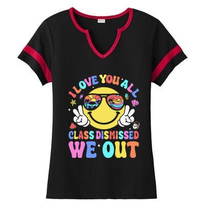 I Love You All Class Dismissed Teachers Last Day Of School Ladies Halftime Notch Neck Tee