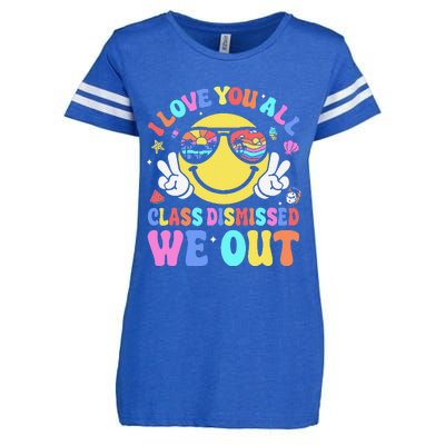 I Love You All Class Dismissed Teachers Last Day Of School Enza Ladies Jersey Football T-Shirt