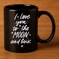 I Love You To The Moon And Back Cute Romantic 11oz C Handle Ceramic Mug