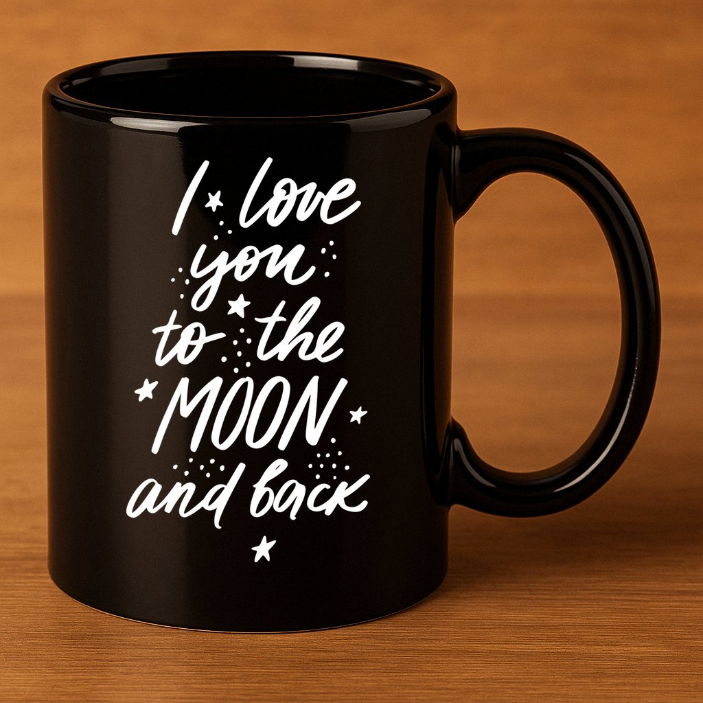 I Love You To The Moon And Back Cute Romantic 11oz C Handle Ceramic Mug