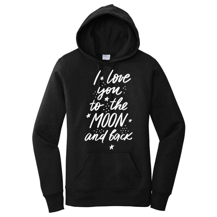 I Love You To The Moon And Back Cute Romantic Women's Pullover Hoodie