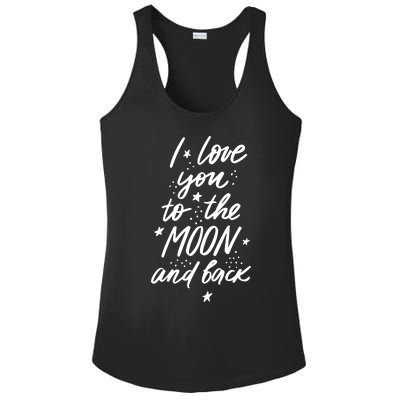 I Love You To The Moon And Back Cute Romantic Ladies PosiCharge Competitor Racerback Tank