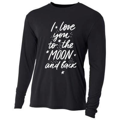 I Love You To The Moon And Back Cute Romantic Cooling Performance Long Sleeve Crew
