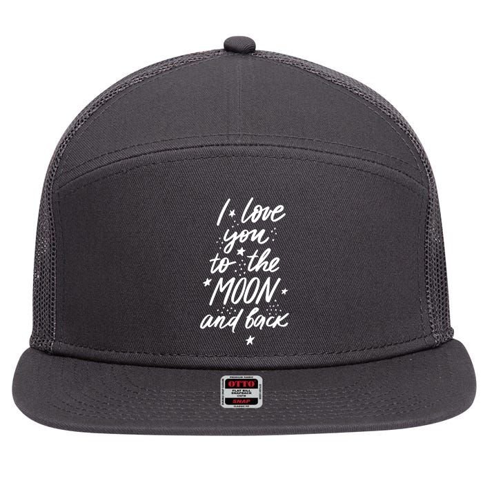 I Love You To The Moon And Back Cute Romantic 7 Panel Mesh Trucker Snapback Hat