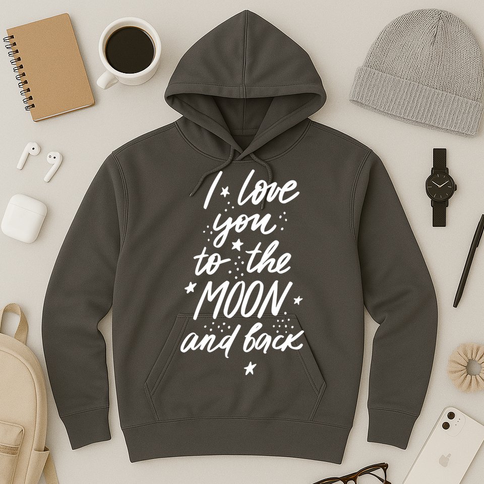 I Love You To The Moon And Back Cute Romantic Hoodie