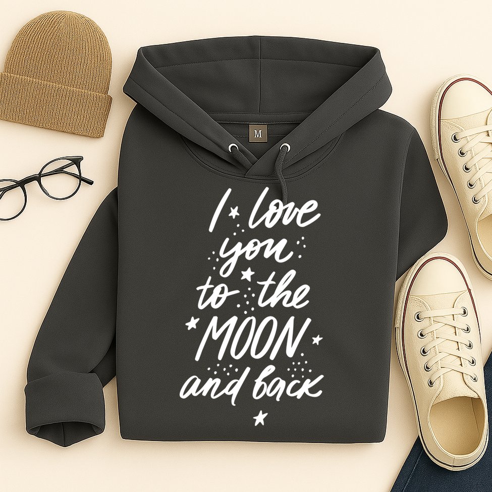 I Love You To The Moon And Back Cute Romantic Hoodie