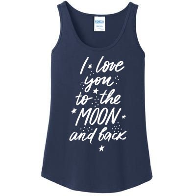 I Love You To The Moon And Back Cute Romantic Ladies Essential Tank