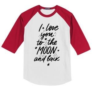 I Love You To The Moon And Back Cute Romantic Kids Colorblock Raglan Jersey