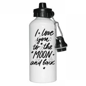 I Love You To The Moon And Back Cute Romantic Aluminum Water Bottle