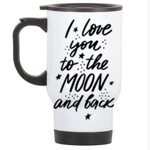 I Love You To The Moon And Back Cute Romantic Stainless Steel Travel Mug