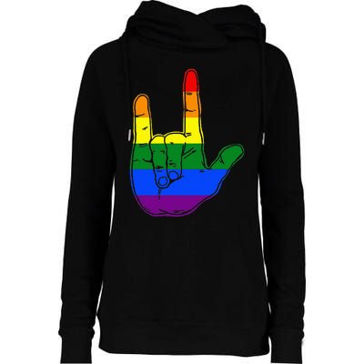 I Love You Sign Language Pride I Love You Womens Funnel Neck Pullover Hood