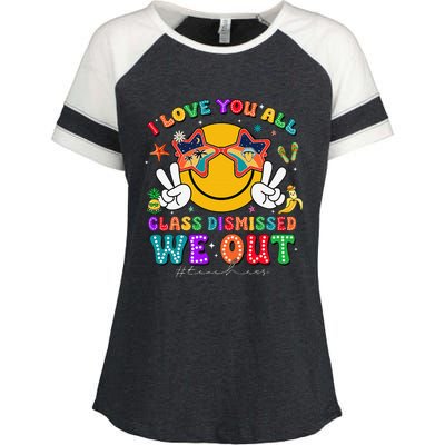 I Love You All Class Dismissed Last Day Of School Teacher Enza Ladies Jersey Colorblock Tee