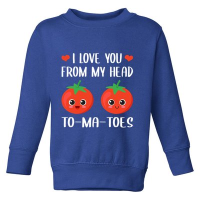I Love You From My Head Tocute Giftmacute Gifttoes Food Pun Valentine's Day Cool Toddler Sweatshirt
