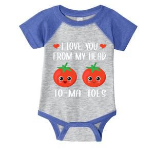 I Love You From My Head Tocute Giftmacute Gifttoes Food Pun Valentine's Day Cool Infant Baby Jersey Bodysuit