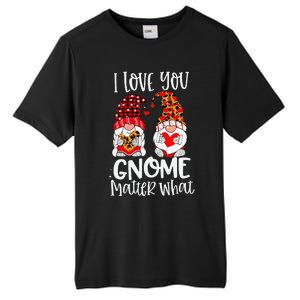 I Love You Gnome Matter What Buffalo Plaid Valentine's Day Tall Fusion ChromaSoft Performance T-Shirt