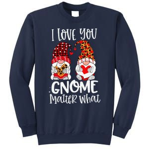 I Love You Gnome Matter What Buffalo Plaid Valentine's Day Sweatshirt