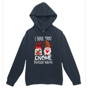 I Love You Gnome Matter What Buffalo Plaid Valentine's Day Urban Pullover Hoodie