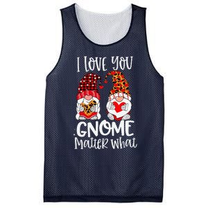 I Love You Gnome Matter What Buffalo Plaid Valentine's Day Mesh Reversible Basketball Jersey Tank