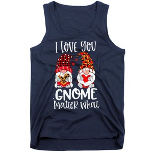 I Love You Gnome Matter What Buffalo Plaid Valentine's Day Tank Top