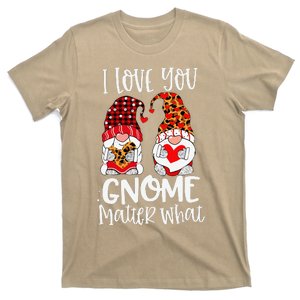 I Love You Gnome Matter What Buffalo Plaid Valentine's Day T-Shirt