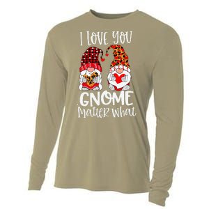 I Love You Gnome Matter What Buffalo Plaid Valentine's Day Cooling Performance Long Sleeve Crew