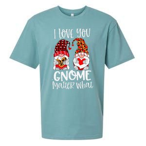 I Love You Gnome Matter What Buffalo Plaid Valentine's Day Sueded Cloud Jersey T-Shirt