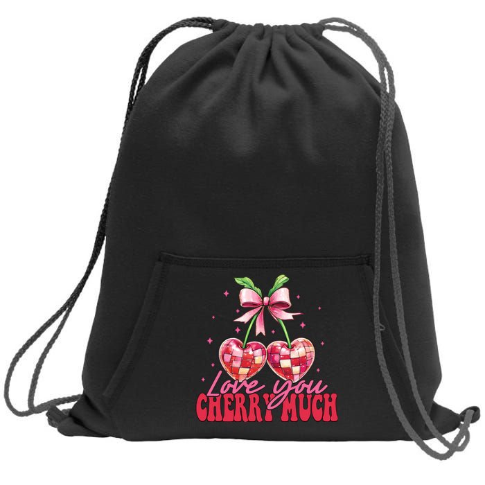 I Love You Cherry Much Funny Cherry Valentine Sweatshirt Cinch Pack Bag