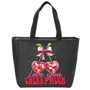 I Love You Cherry Much Funny Cherry Valentine Zip Tote Bag