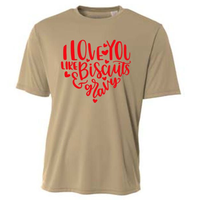 I Love You Like Biscuits & Gravy Funny Valentine's Day Food Cooling Performance Crew T-Shirt