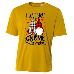 I Love You Gnome Matter What Buffalo Plaid Valentine's Day Cooling Performance Crew T-Shirt