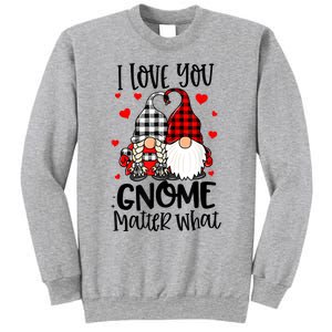 I Love You Gnome Matter What Buffalo Plaid Valentine's Day Sweatshirt