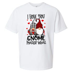 I Love You Gnome Matter What Buffalo Plaid Valentine's Day Sueded Cloud Jersey T-Shirt