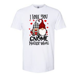 I Love You Gnome Matter What Buffalo Plaid Valentine's Day Softstyle CVC T-Shirt